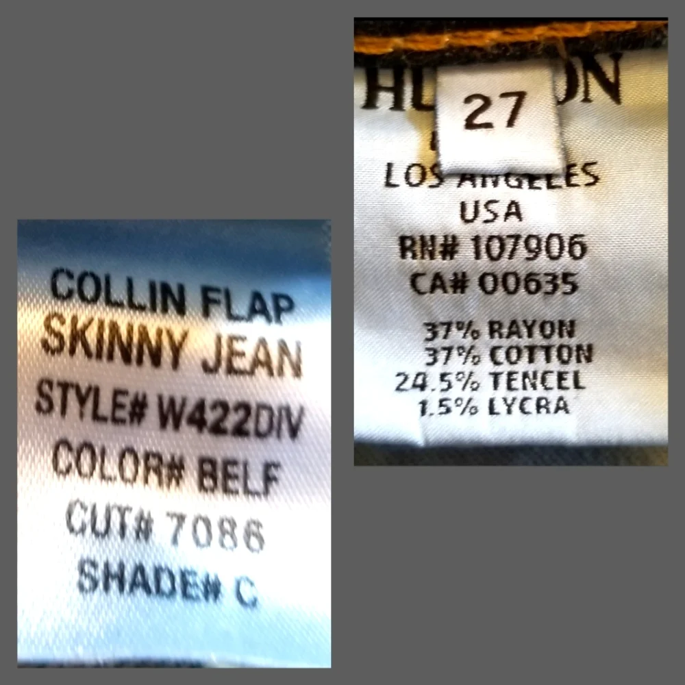 Hudson Jeans $209 Retail Collin Flap Skinny Ankle Jeans sz 27, PRICE REDUCED! - Picture 12 of 14